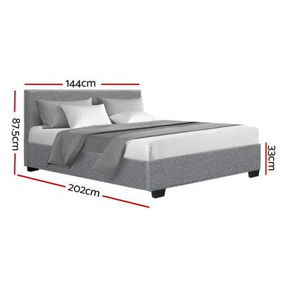 Artiss Nino Bed Frame Fabric - Grey Queen