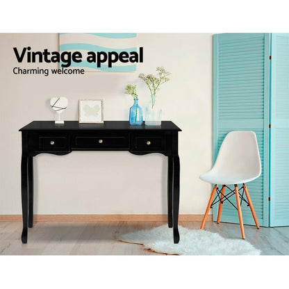 Dressing Table 3 Drawers Black