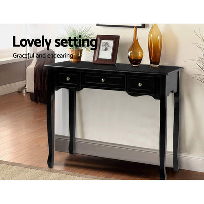 Dressing Table 3 Drawers Black