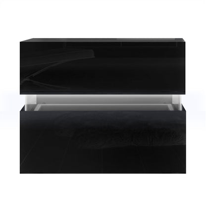 Bedside Table 2 Drawers RGB LED - Black