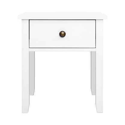 Bedside Tables Drawer Side Table Nightstand White Storage Cabinet White Lamp