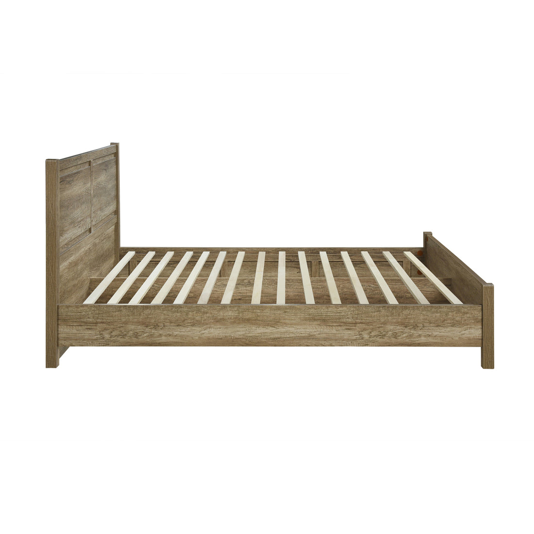 3 Pieces Bedroom Suite Natural Wood Look Bed, Bedside Table